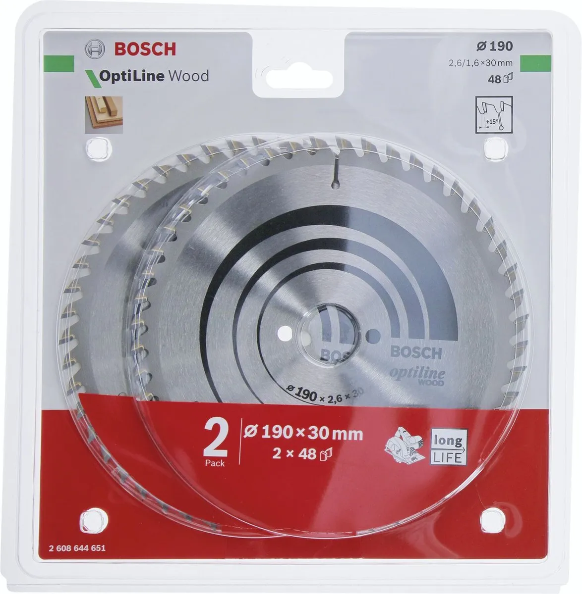 Bosch Optiline Wood 190x30x2.6 Cirkelzaagbladen