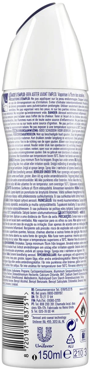 Rexona Women Cotton Dry Deodorant Spray 150ml - afbeelding 6 van 6