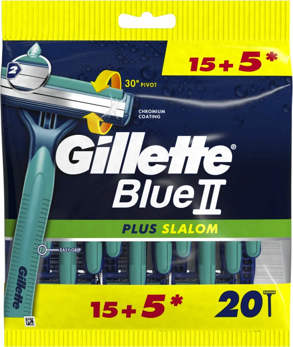 Gillette BlueII Plus Slalom Wegwerpmesjes 20 Stuks