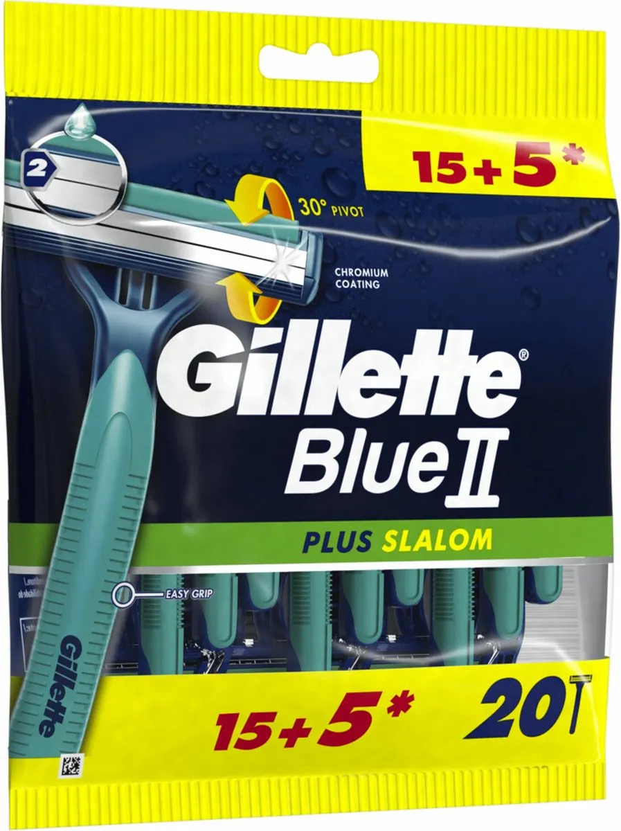 Gillette BlueII Plus Slalom Wegwerpmesjes 20 Stuks