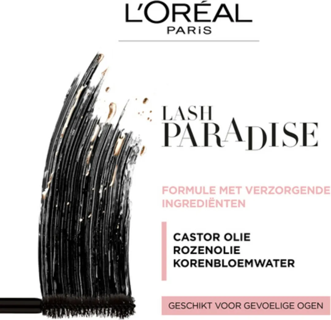 L'Oréal Lash Paradise Mascara Intense Zwart - 20ml (4x6,4ml)