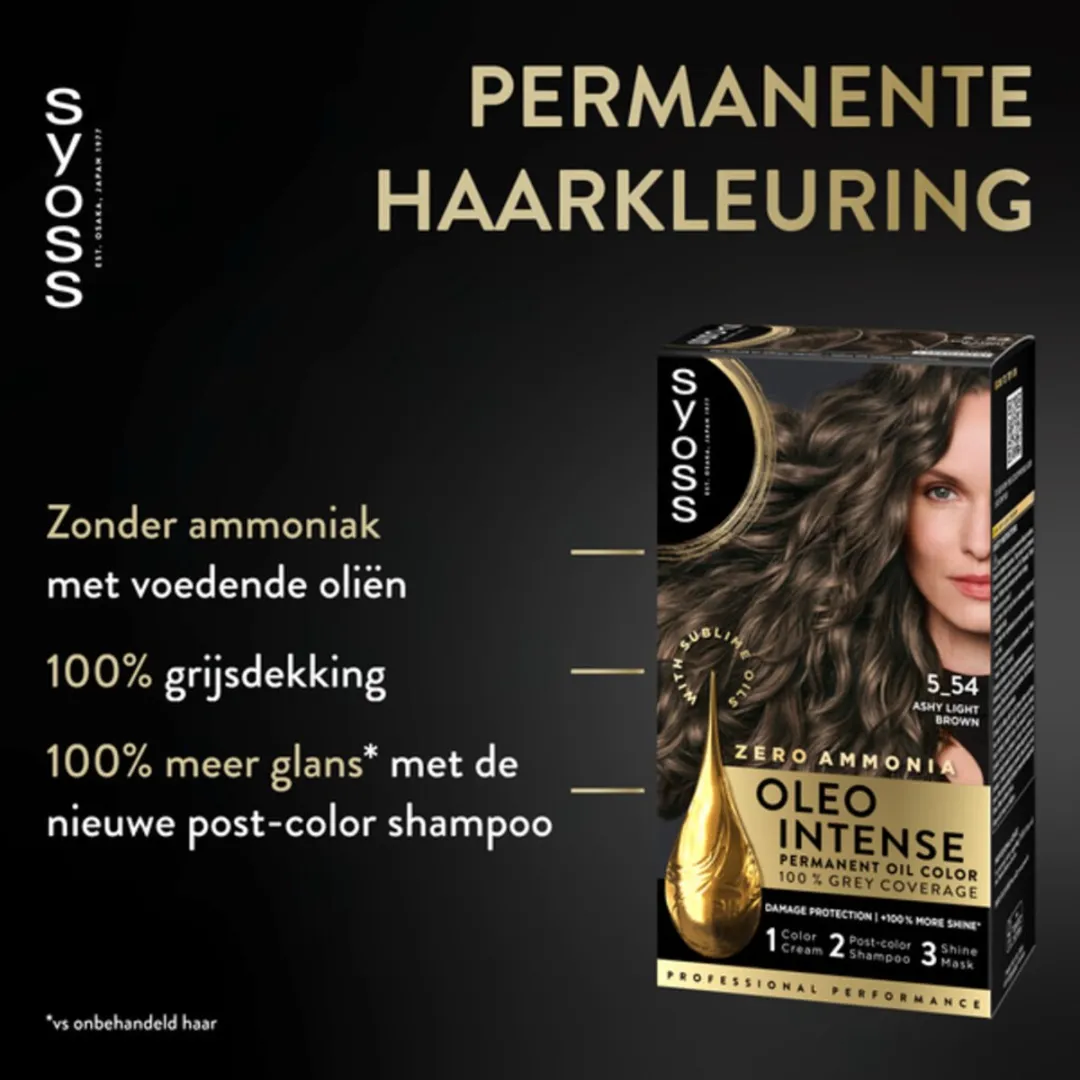 SYOSS Oleo Intense Haarverf 5-54 Licht Asbruin - 230ml - afbeelding 6 van 6