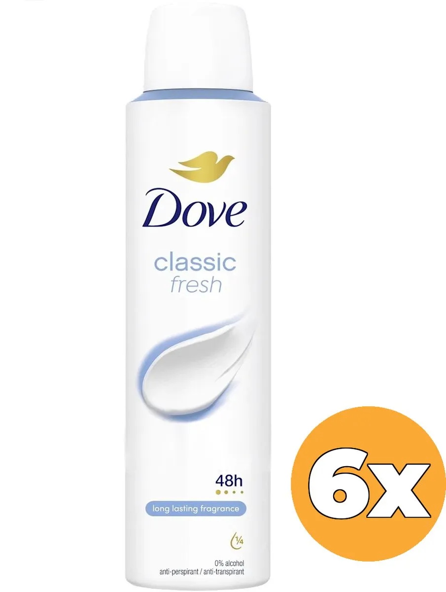 Dove Deodorant Spray Classic Fresh 200ml - 6 Stuks