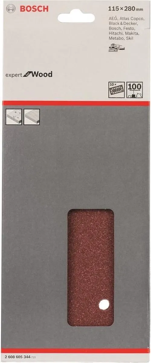 Bosch Schuurbladset 10-delig 115x280mm