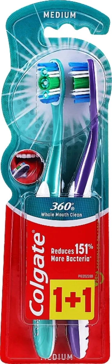 Colgate 360 Advanced Medium Tandenborstel - 12 Stuks