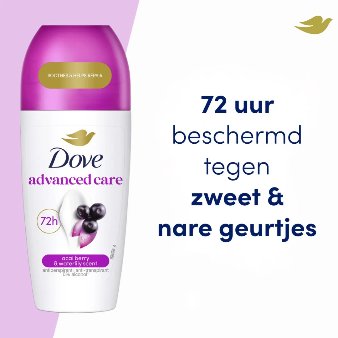 Dove Anti-Transpirant Deodorant Roller Acai Berry - 6x50ml