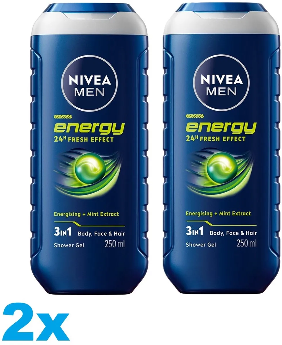 NIVEA MEN Energy Douchegel 1000ml - 2 Stuks