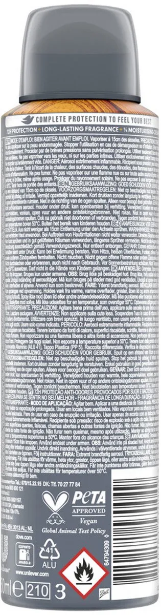 Dove Deodorant Men+ Care Sandalwood & Vanilla - 150 ml