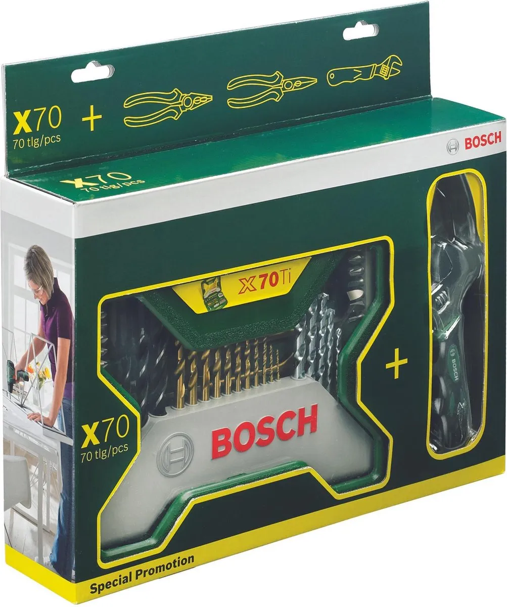 Bosch X-Line Titanium Plus Borenset 70-delig - o.a. hout/steen