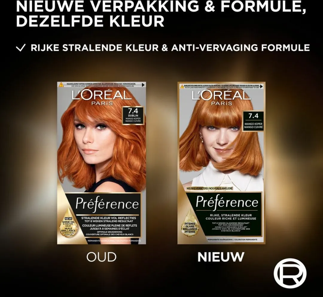 L'Oréal Paris Preference 7.4 Mango Haarkleuring - 6 Stuks