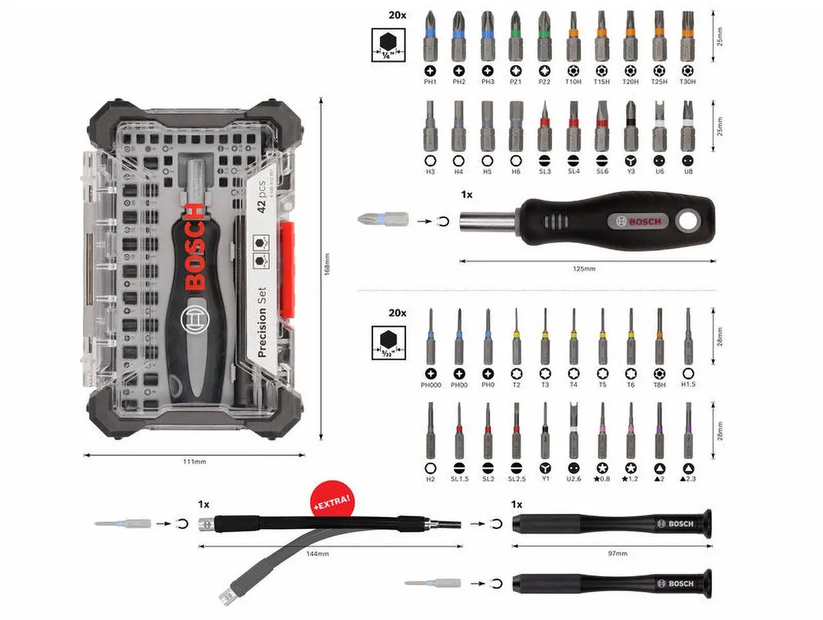 Bosch 26070028 Precisie-Schroevendraaierbitset - 43-delig - afbeelding 6 van 6