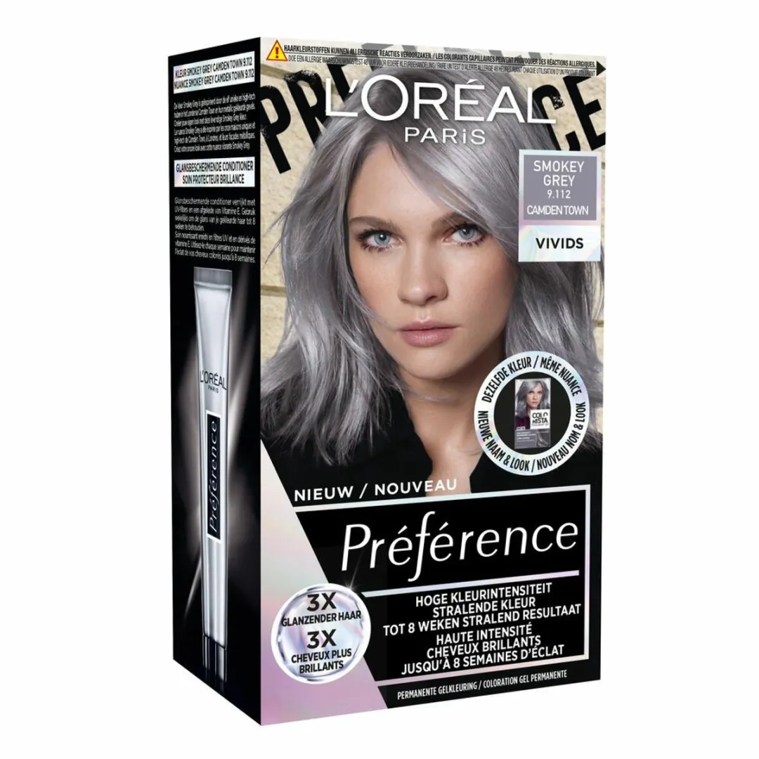 L'Oréal Paris Preference Vivids 9.112 Smokey Grey Permanent Haarkleuring - 3 Stuks