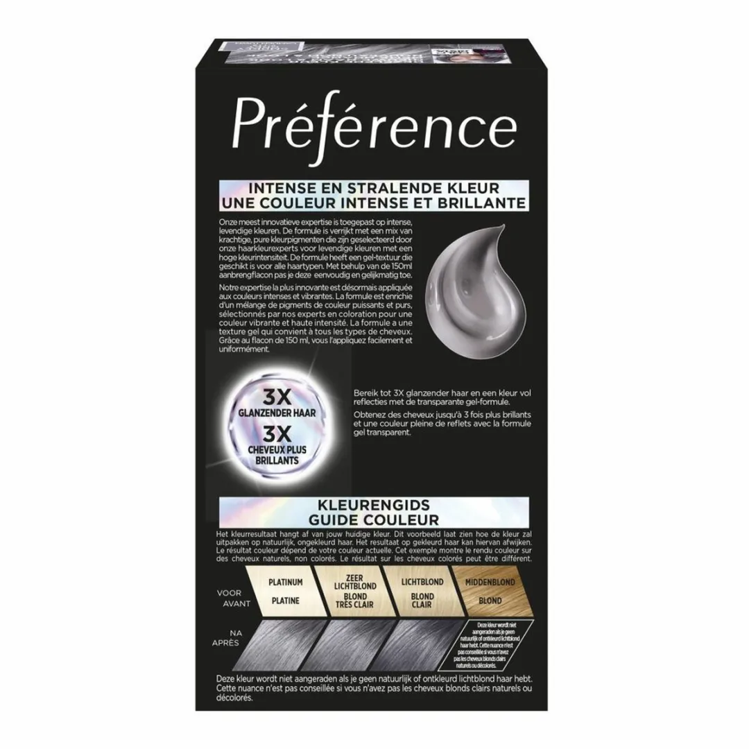 L'Oréal Paris Preference Vivids 9.112 Smokey Grey Permanent Haarkleuring - 3 Stuks - afbeelding 6 van 6