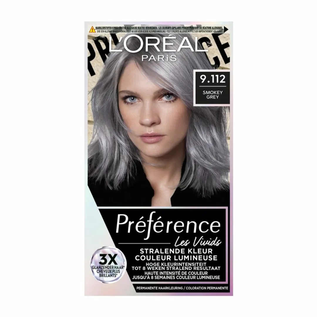 L'Oréal Paris Preference Vivids 9.112 Smokey Grey Permanent Haarkleuring - 3 Stuks