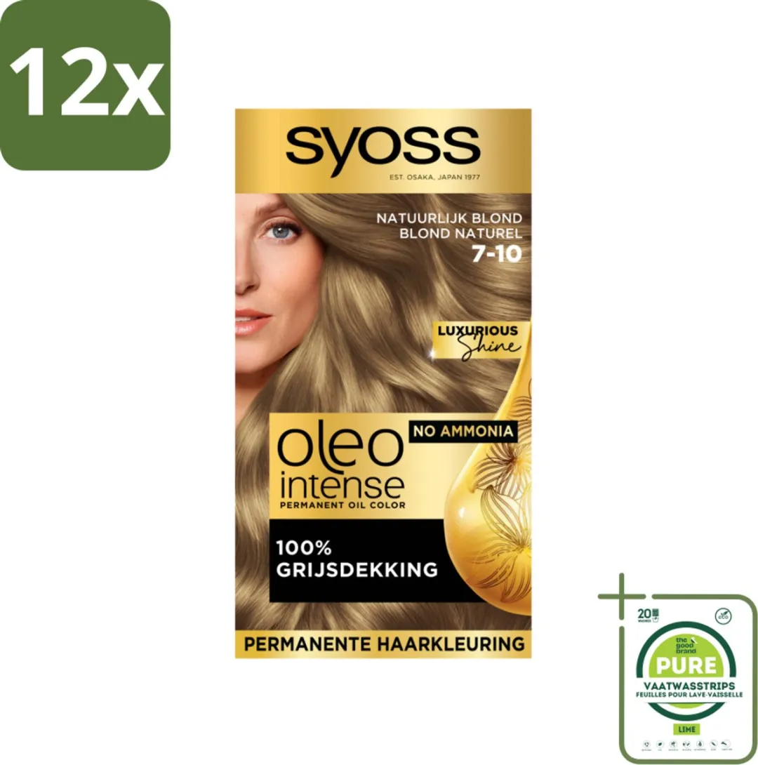 SYOSS Oleo Intense Haarverf 7-10 Natuurlijk Blond - 12 Stuks