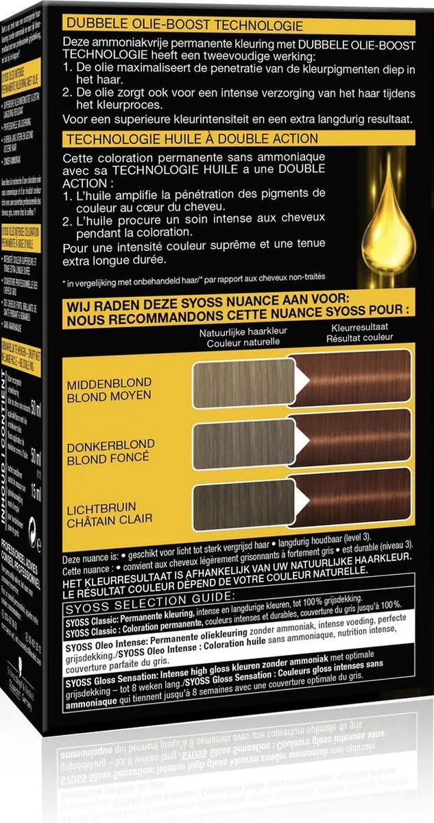 SYOSS Oleo Intense 6-76 Warm Koperblond Haarverf - 1380ml