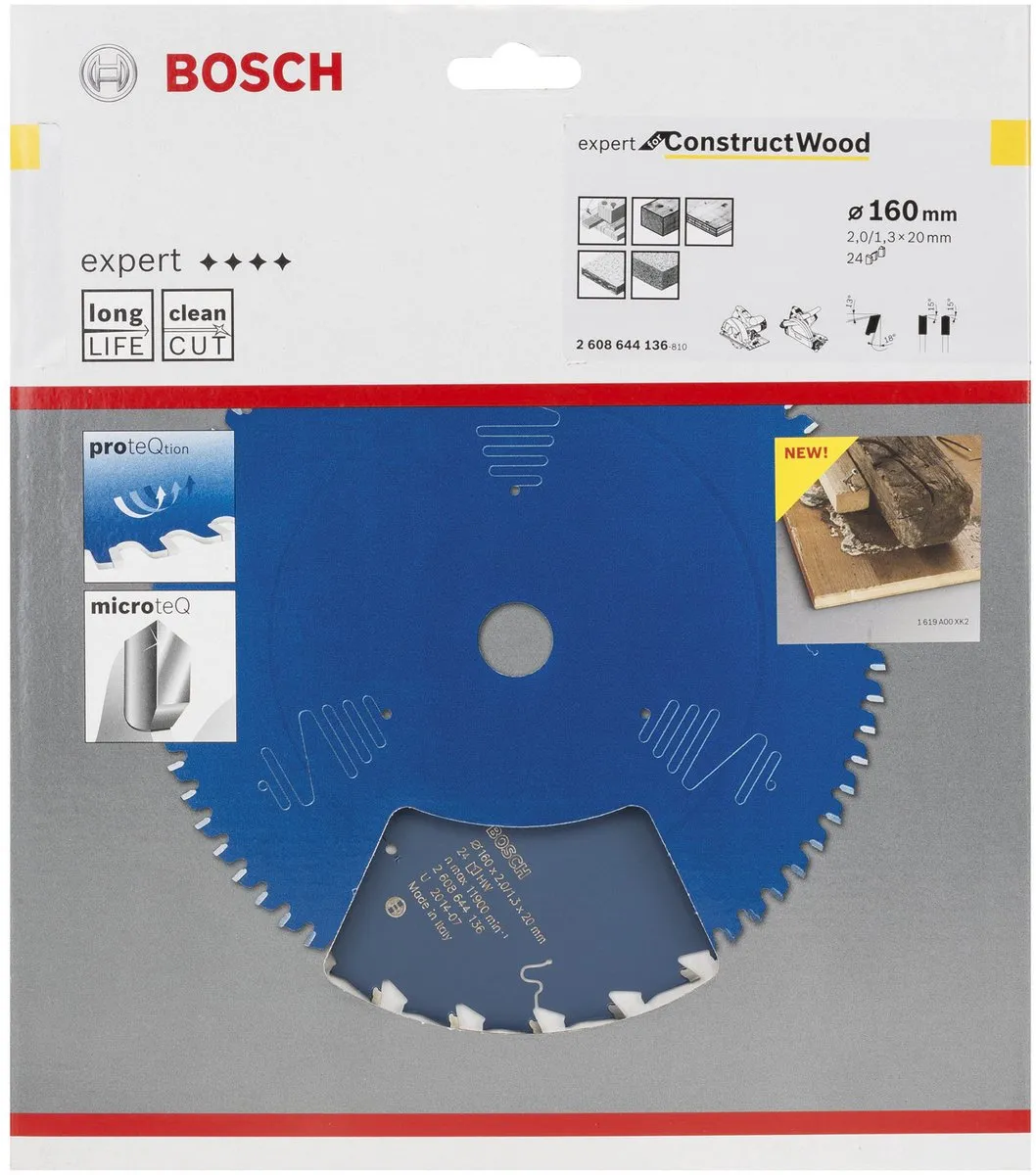 Bosch Expert for Wood Cirkelzaagblad 160mm - 24 Tanden - afbeelding 6 van 6