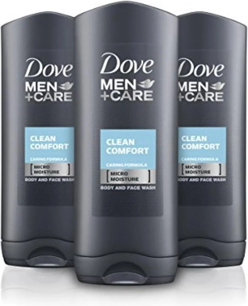 Dove Men+Care Clean Comfort Douchegel & Gezichtsreiniger 250ml - 3 Stuks - afbeelding 3 van 3