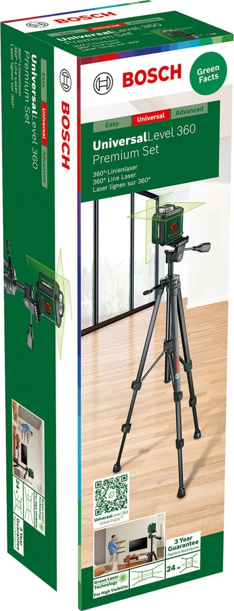 Bosch UniversalLevel 360 Premium Set 0603663E07 - 360° Kruislijnlaser - 4x Batterijen