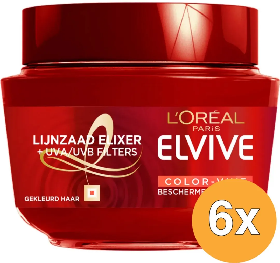 L'Oréal Paris Elvive Color Vive Haarmasker 6x300ml