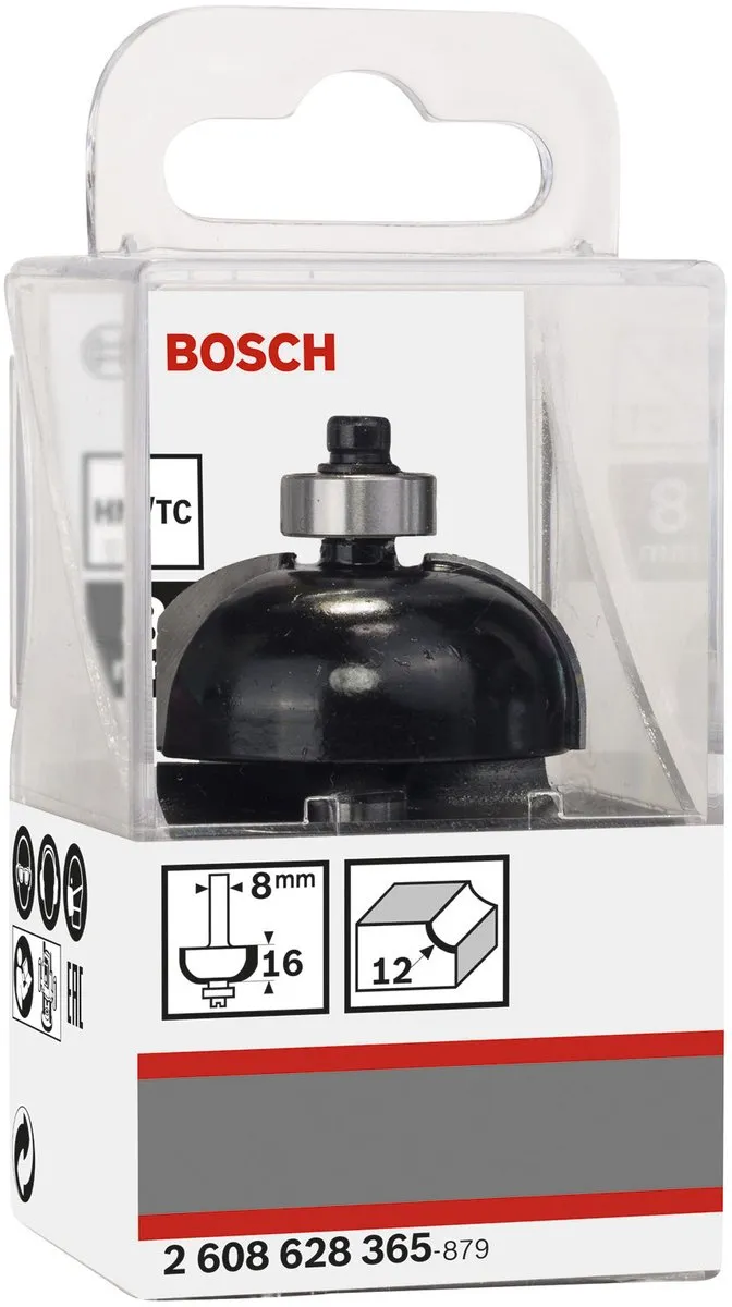 Bosch Halfrondprofielfrees 8mm R1 12mm
