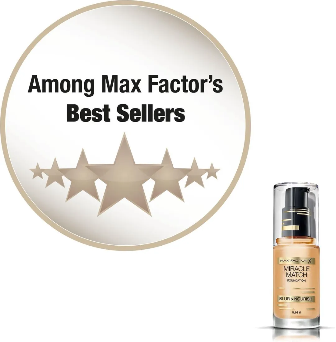 Max Factor Miracle Match Blur & Nour Foundation 47 Nude - 30ml