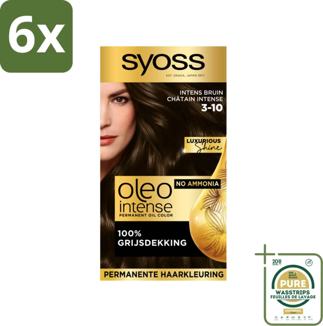 SYOSS Oleo Intense Haarverf 115ml - 6 Stuks - Donkerbruin