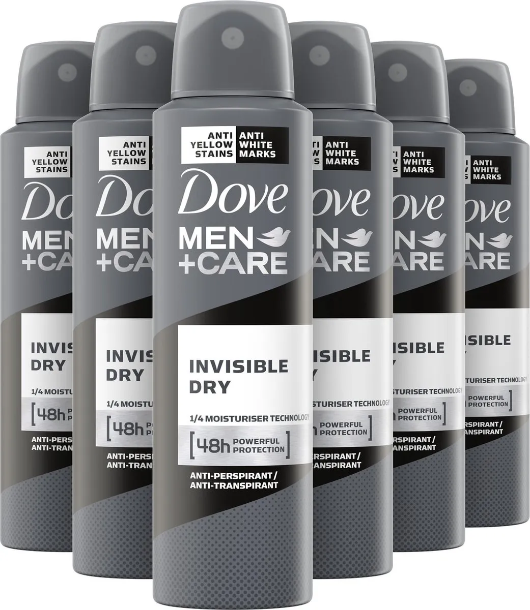 Dove Men+Care Invisible Dry Anti-transpirant Spray - 6x150ml