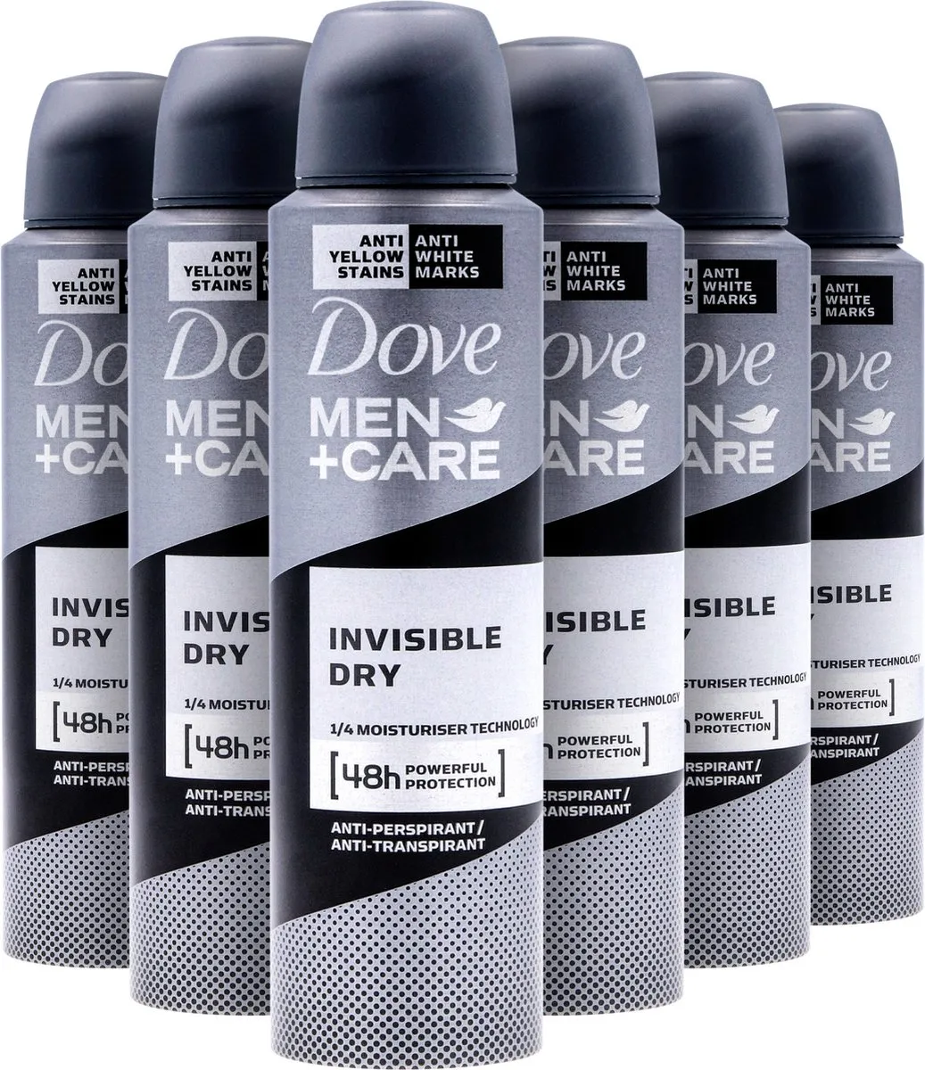 Dove Men+Care Invisible Dry Anti-transpirant Spray - 6x150ml