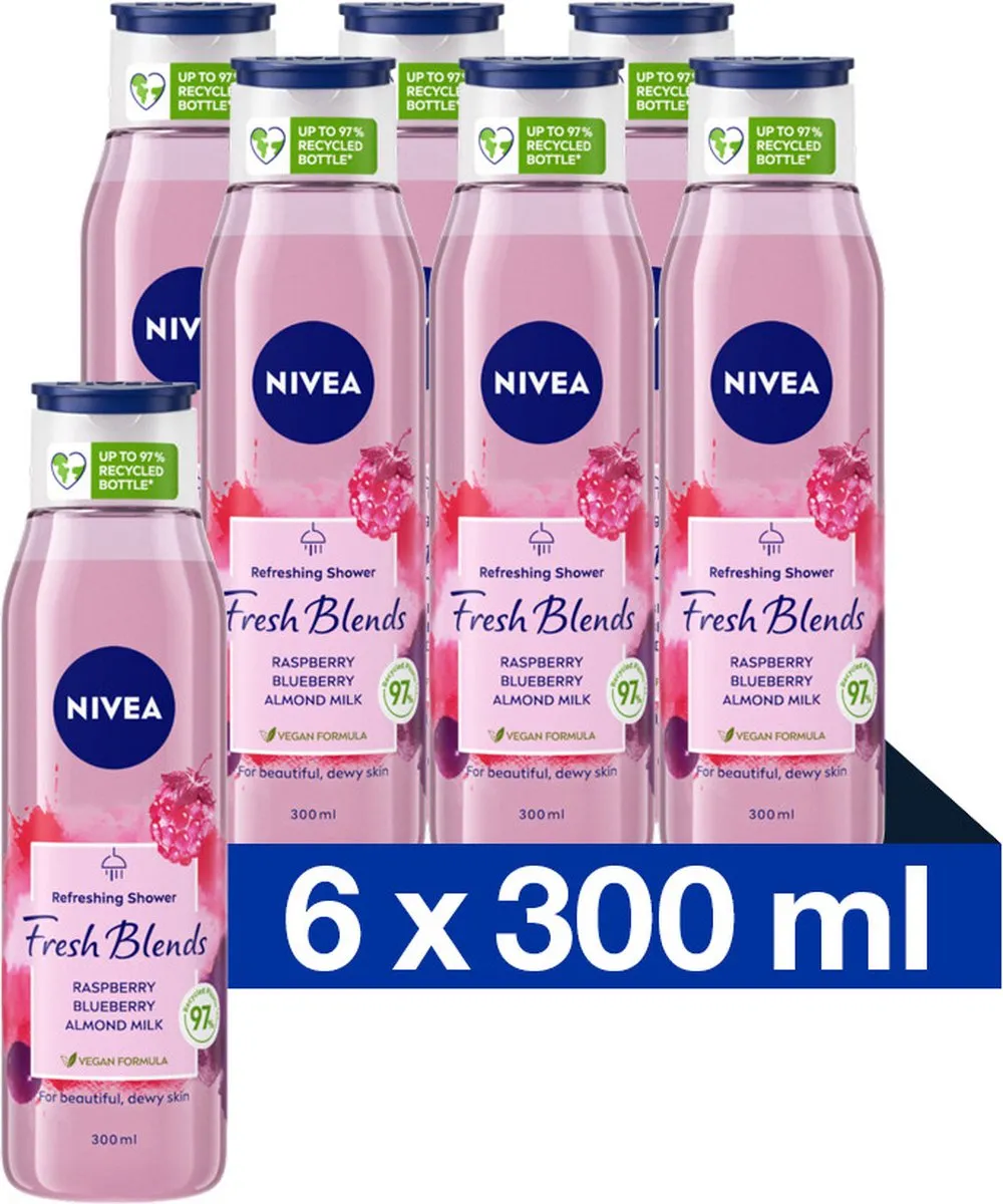 NIVEA Fresh Blends Douchegel Framboos - 6x300ml