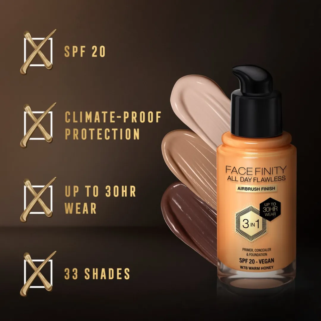 Max Factor Facefinity Foundation W78 Warm Honey 30ml