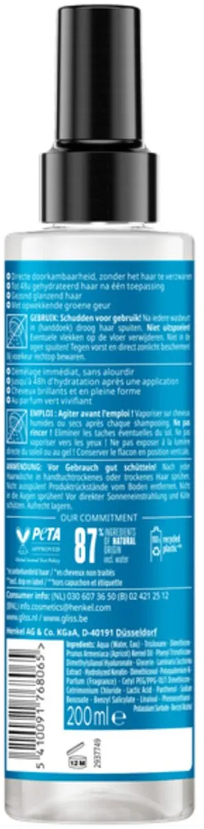 Schwarzkopf Gliss Anti-Klit Spray Aqua Revive 200ml
