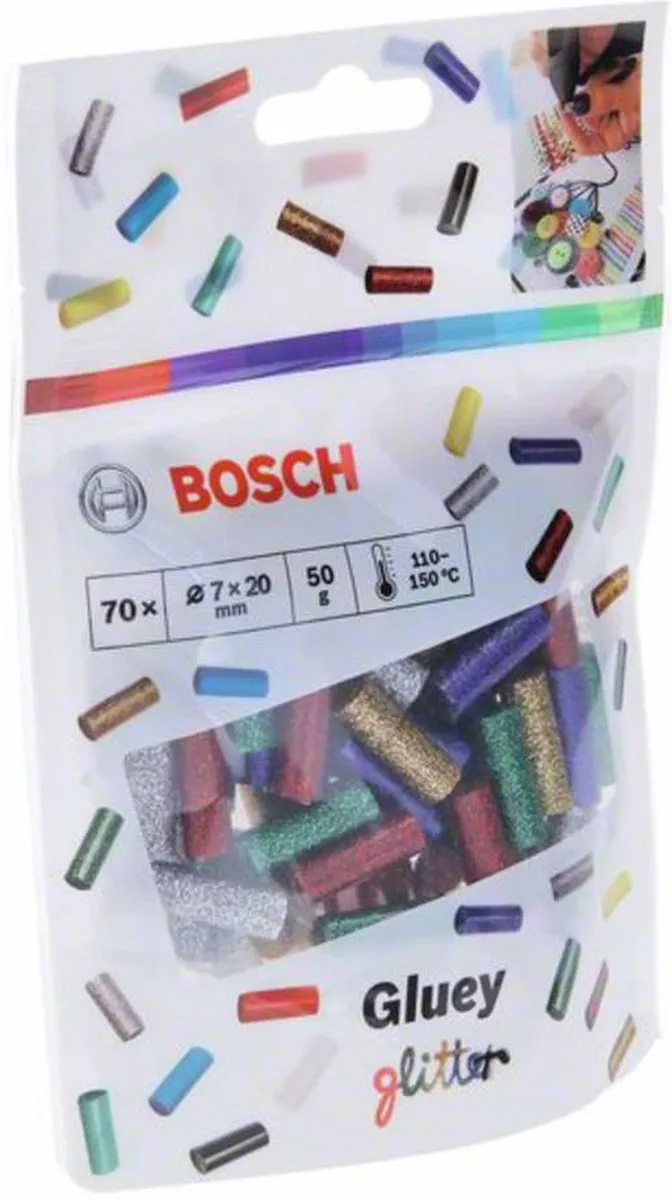 Bosch Glitter Lijmsticks 70 Stuks - Ø7mm