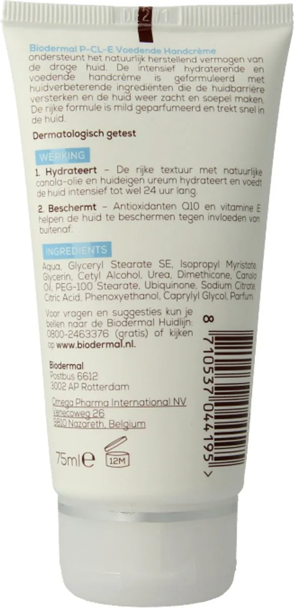 Biodermal P-CL-E Handcrème - 75ml