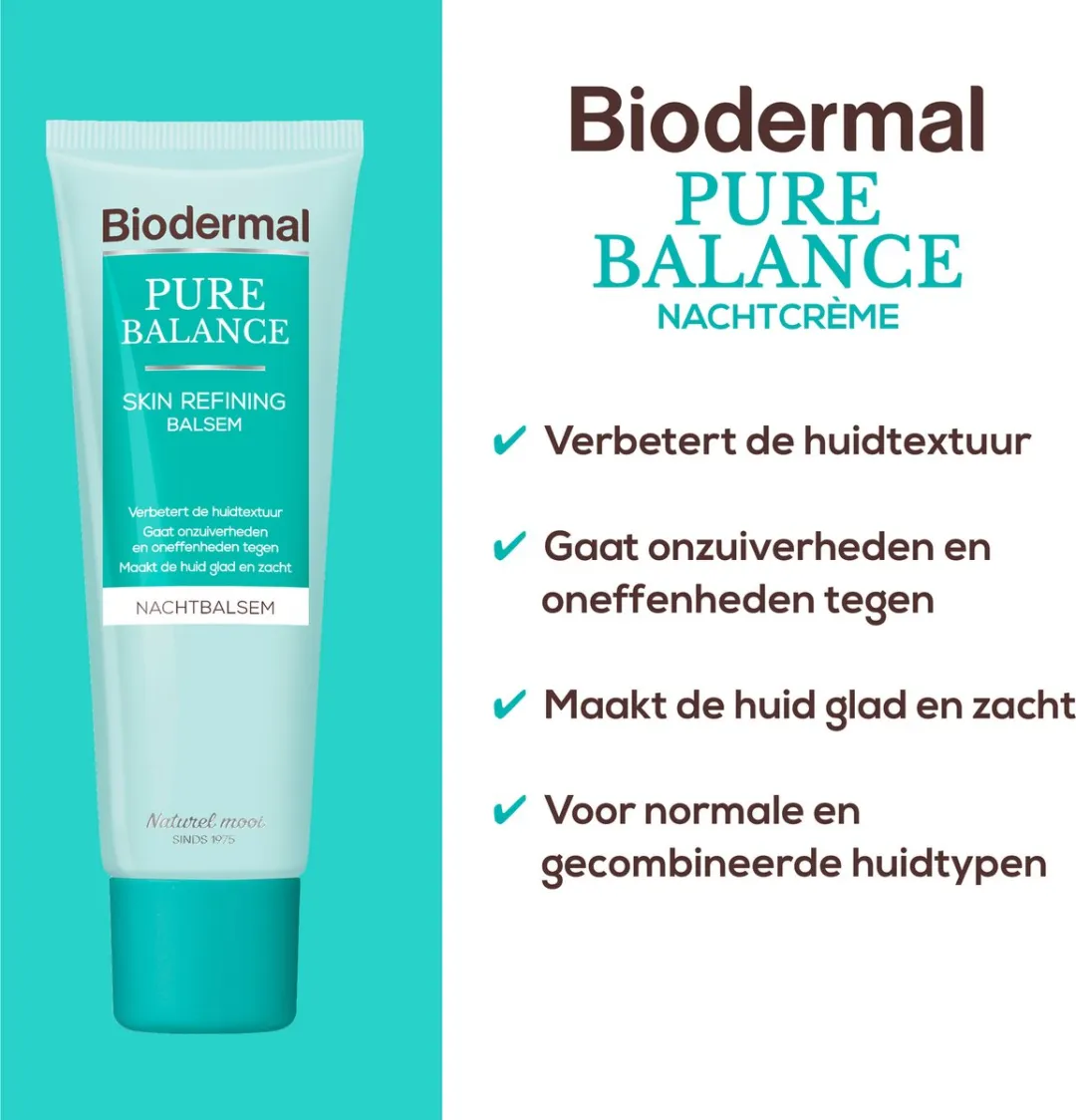 Biodermal Pure Balance Nachtcreme 50ml - Hyaluronzuur