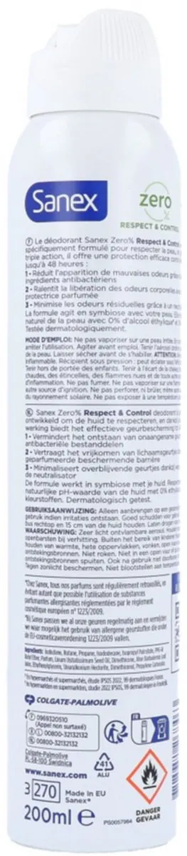 Sanex Zero% Deodorant Spray 200ml - Normale Huid