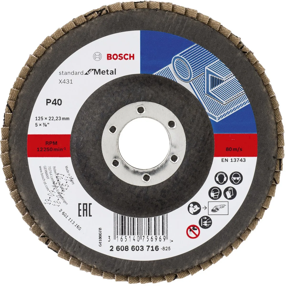 Bosch 125mm Lamelschijf Standard Metal 40 - 1 Stuk