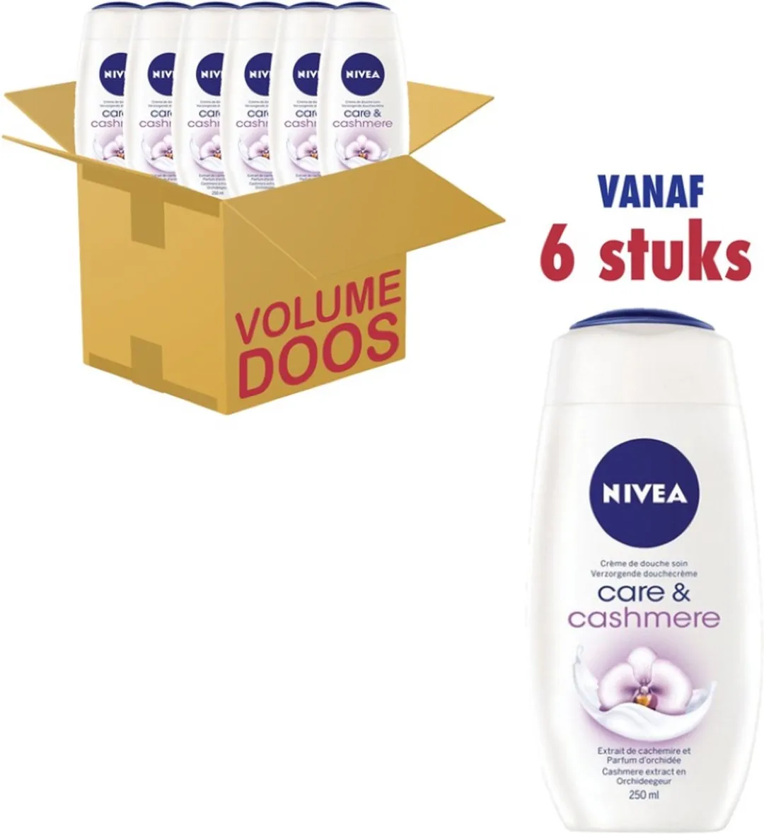 NIVEA Douchecrème Care & Cashmere 250ml - 6 Stuks - afbeelding 2 van 3