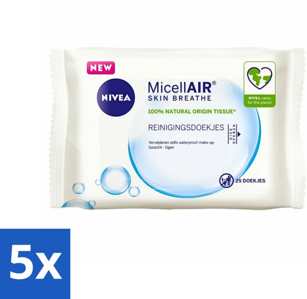 NIVEA Micellaire Reinigingsdoekjes 3-in-1 127g - 25 Stuks