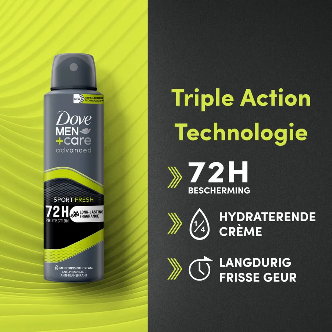 Dove Men+Care Sport Fresh Deodorant Spray - 6x150ml