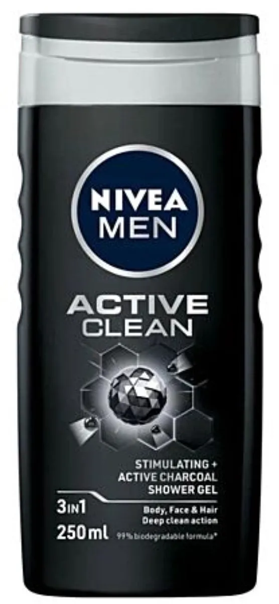 NIVEA MEN Active Clean Douchegel 1000ml - 4 Stuks