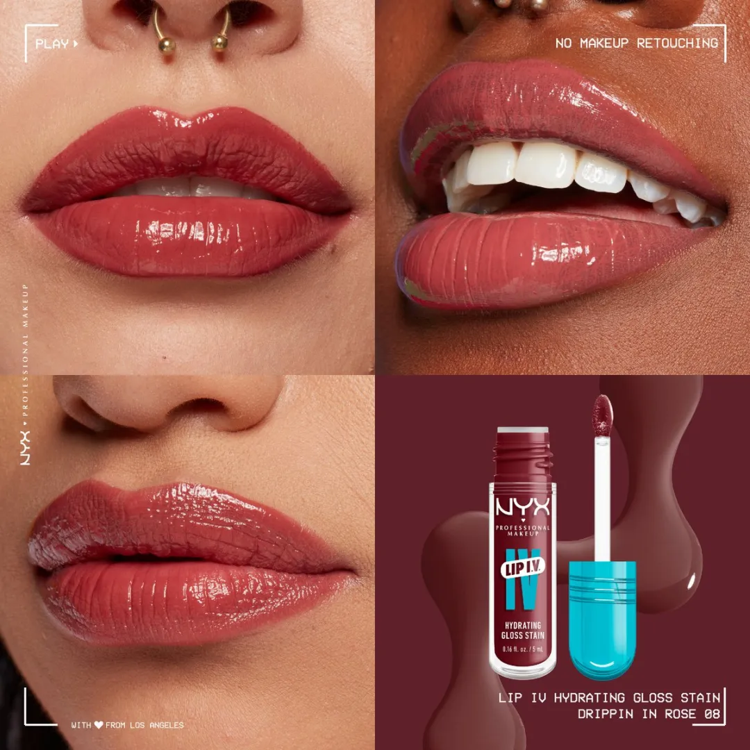 NYX Professional Makeup Lip IV 08 Drippin' In Rose Lipgloss - 5ml
