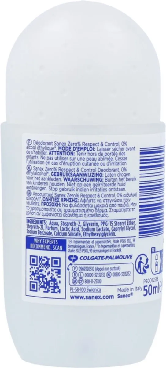Sanex Zero% Deodorant Roller 50ml