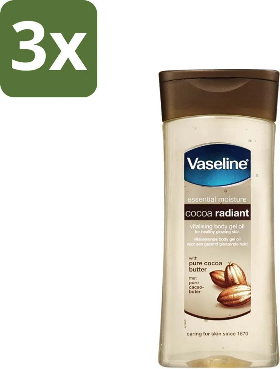 Vaseline Cocoa Radiant Oil Gel 600ml - 3 Stuks