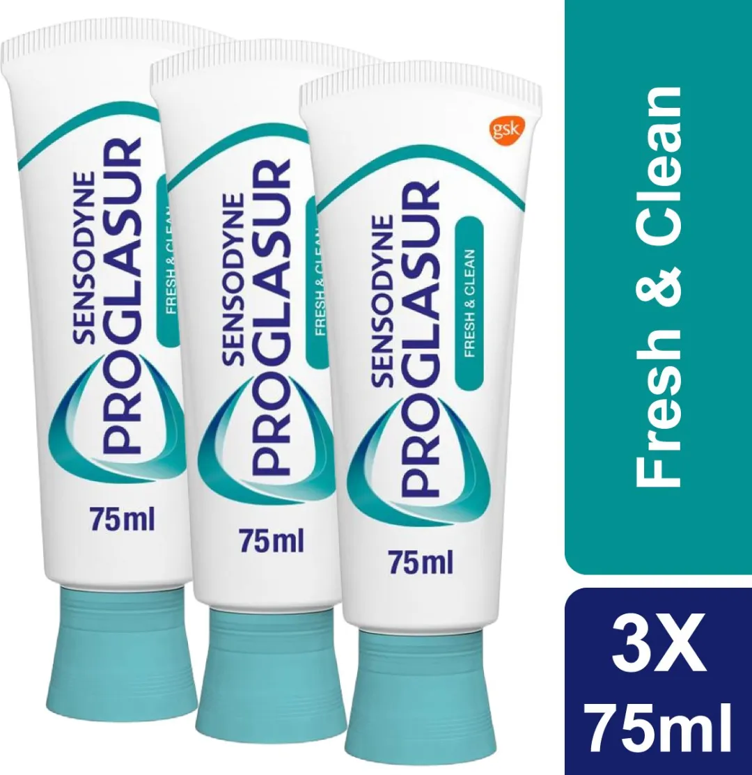 Sensodyne Proglasur Fresh & Clean Tandpasta - 225ml (3x75ml)
