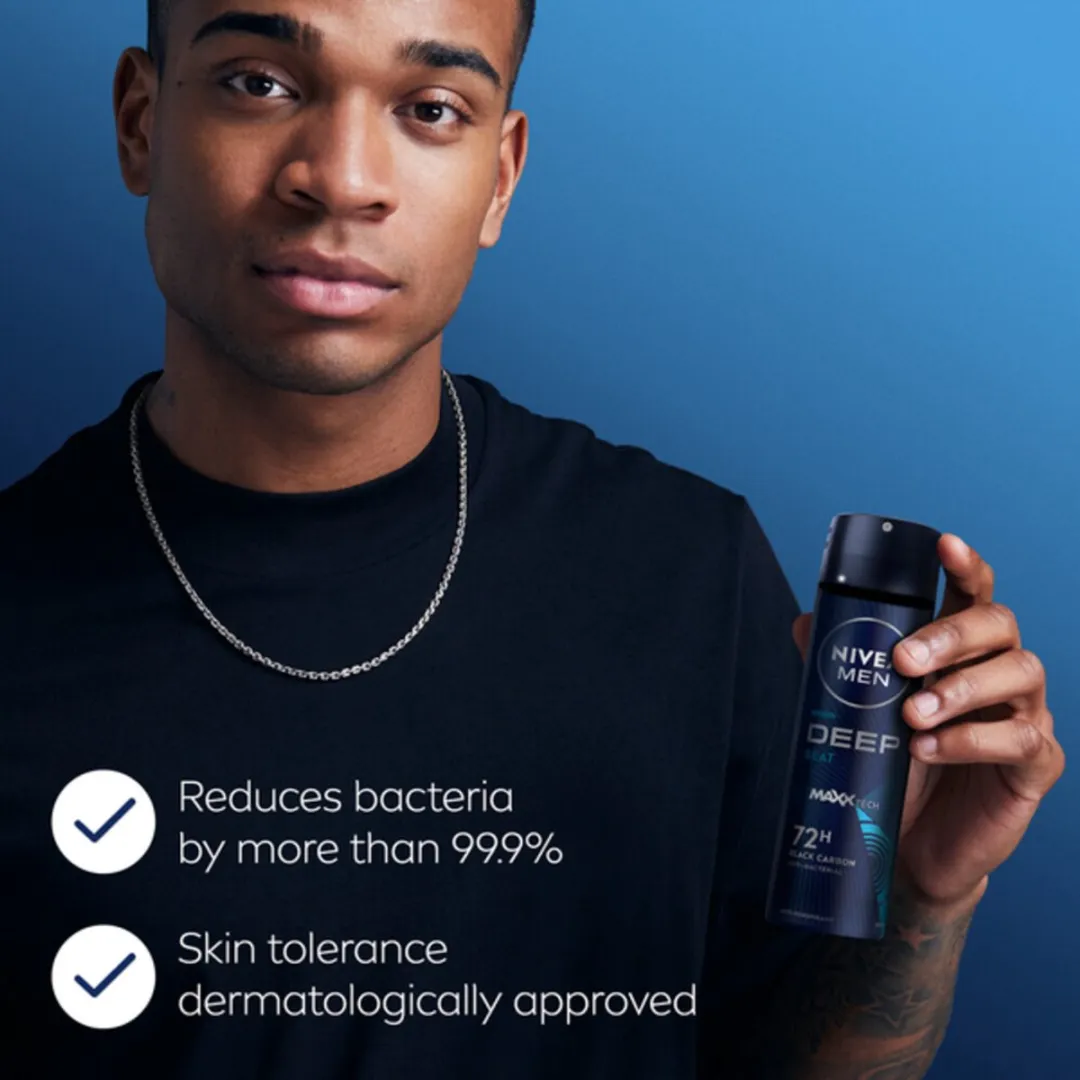 NIVEA MEN Deospray Deep Beat 600ml - 4 Stuks