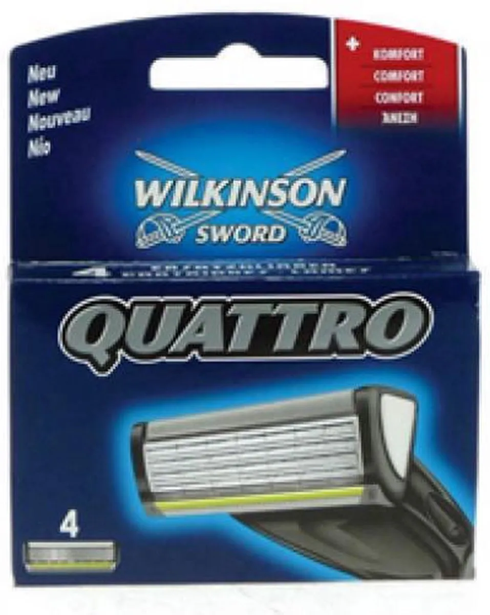 Wilkinson Sword Quattro Scheermesjes - 4 Stuks (12 Bladen)