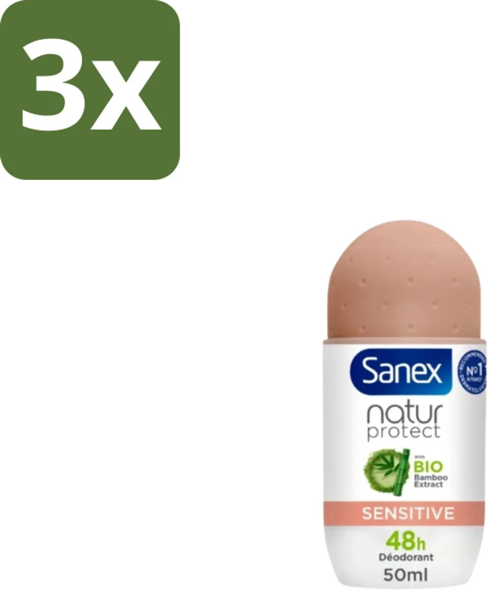 Sanex Natur Protect Sensitive Roll-On Deodorant - 150ml (3x50ml)