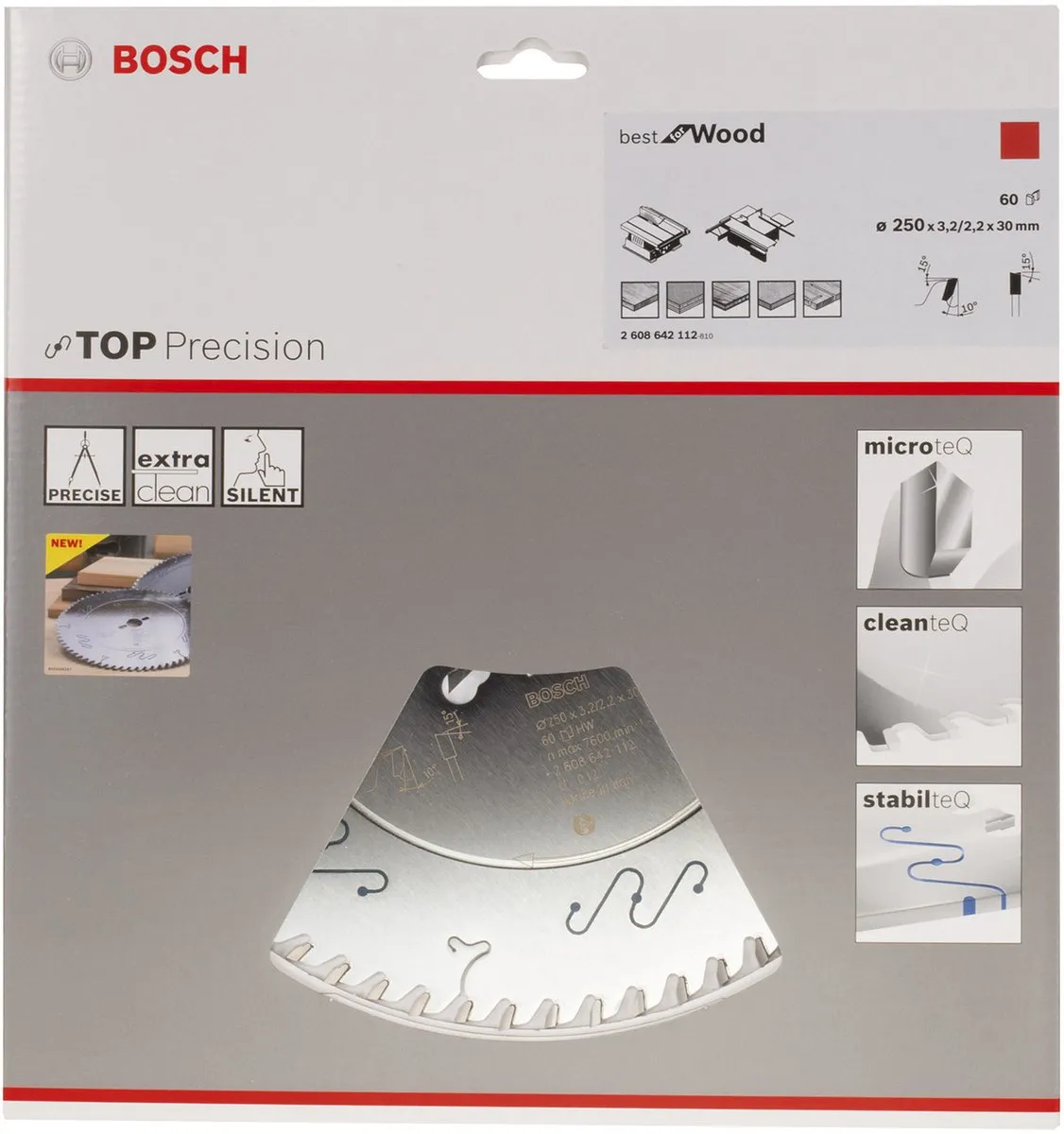Bosch Professional Top Precision Best for Wood Cirkelzaagblad 250mm - 60 Tanden - afbeelding 6 van 6