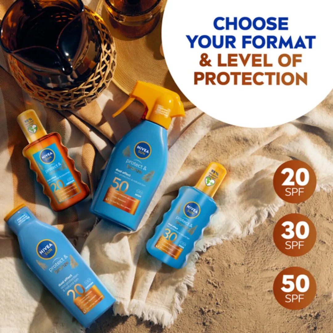 NIVEA Sun Protect & Bronze Zonnemelk SPF 20 - 3x200ml